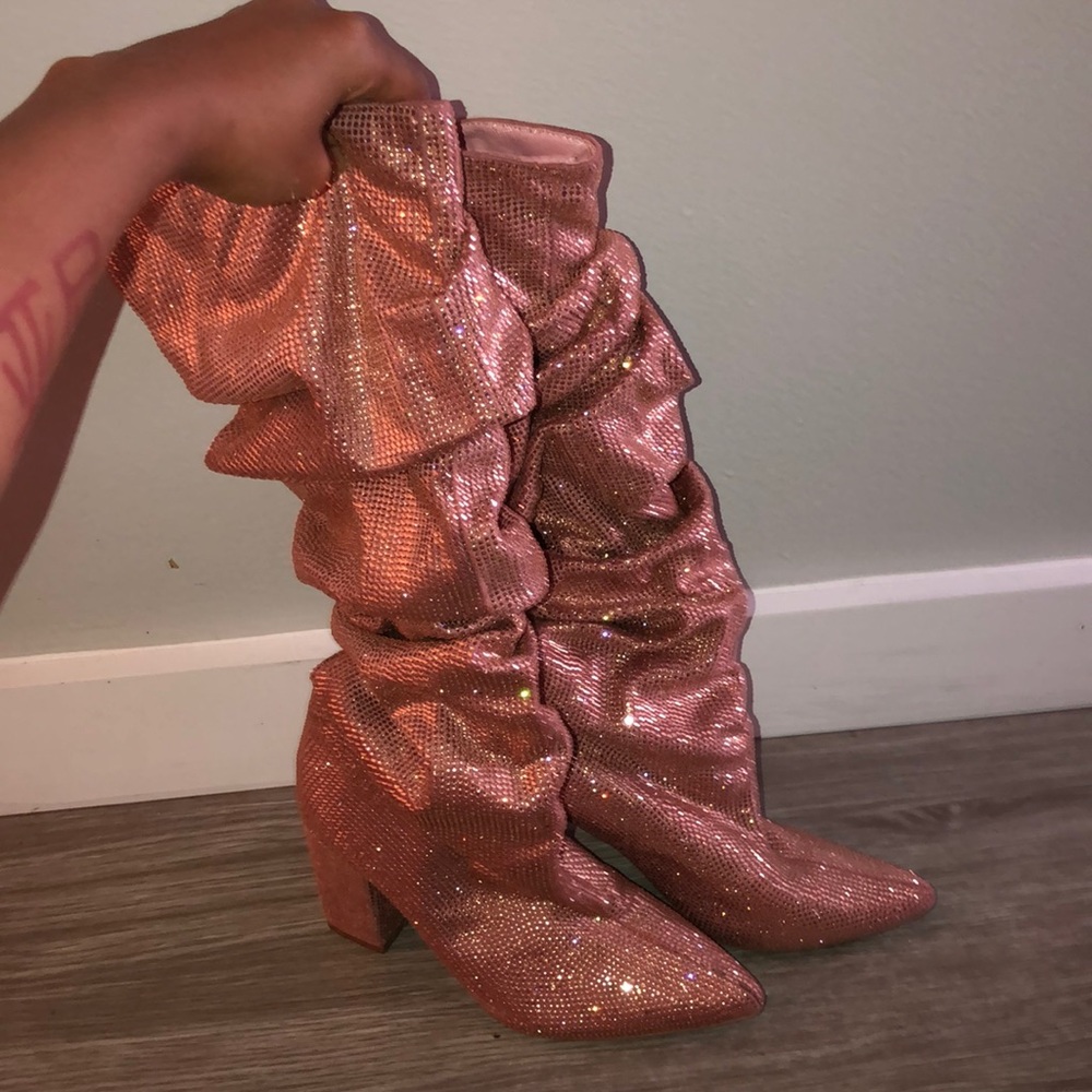 Mauve sparkly boots